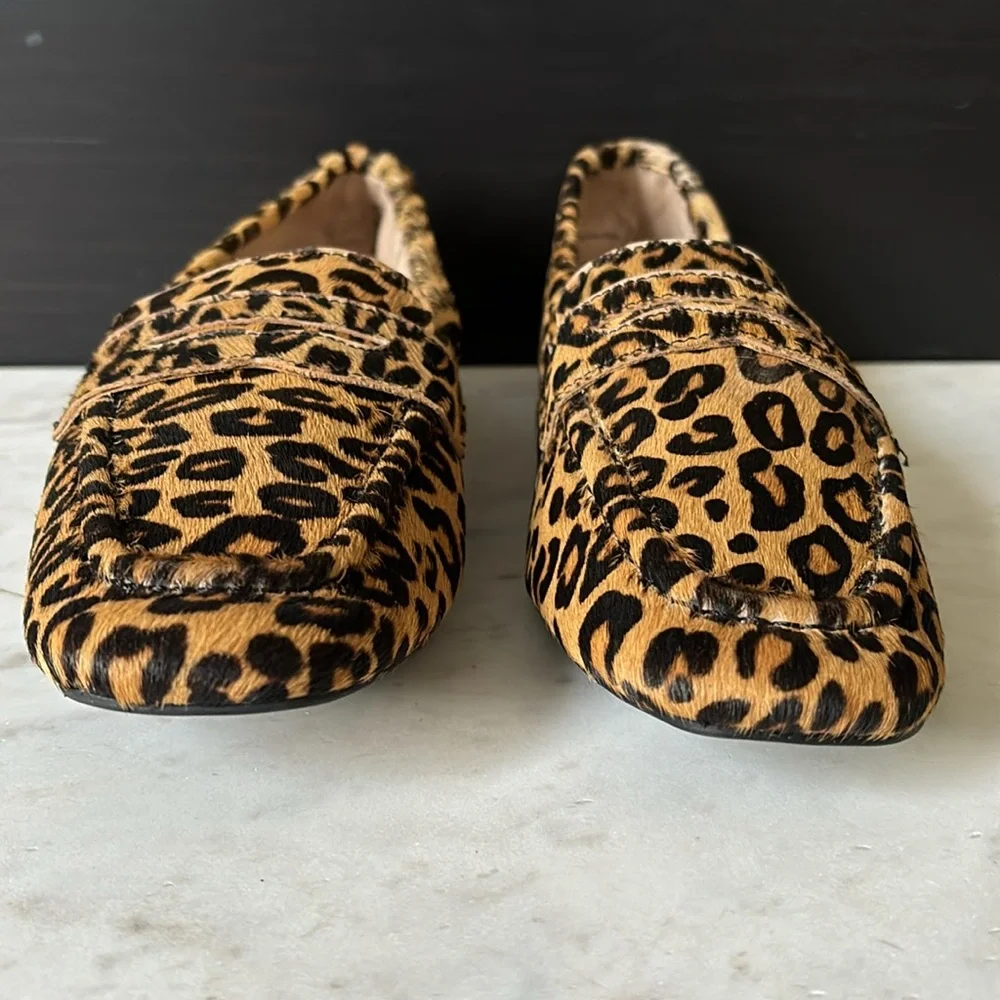 American Rag Cammie Calf Hair Penny Loafers Leopard Print